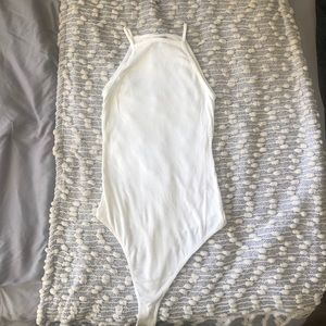 White ASOS ribbed body suit size 4